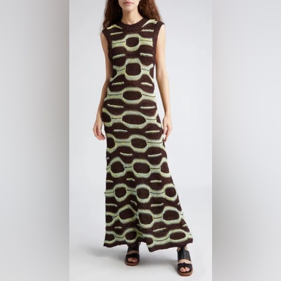 Ulla Johnson Dresses & Skirts - Ulla Johnson Arabella Abstract Print Sleeveless Maxi Sweater Dress in Laguna